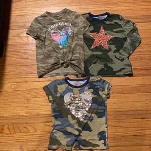 Crewcuts Camouflage Tees size 6-8 EUC